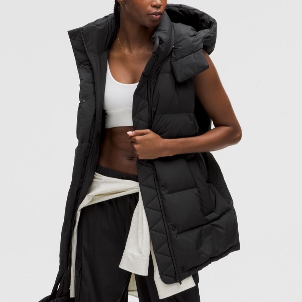 Lululemon Wunder Puff Mid Length Vest 6 black